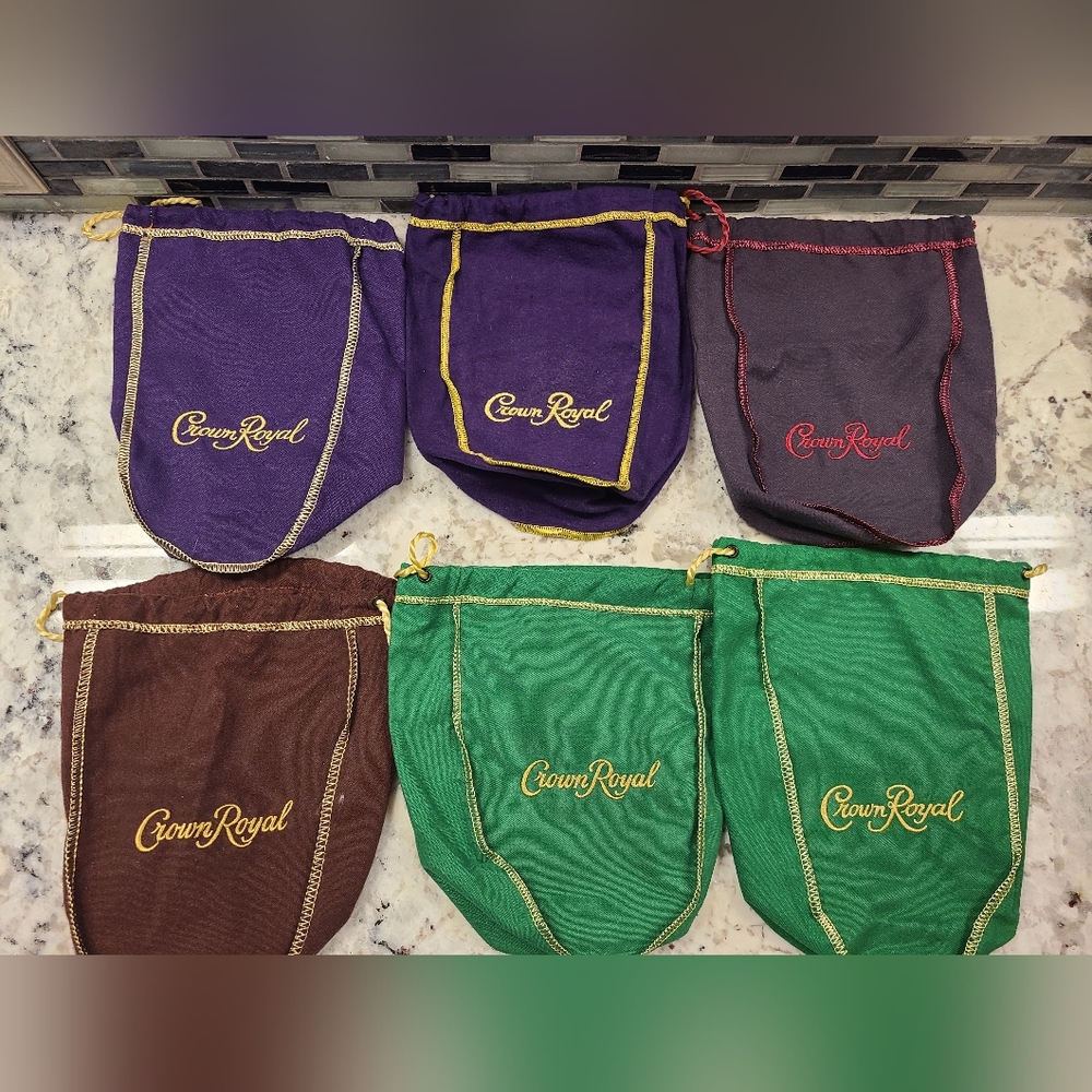Crown Royal New Bottle Bags Lot of (7) 750 ML